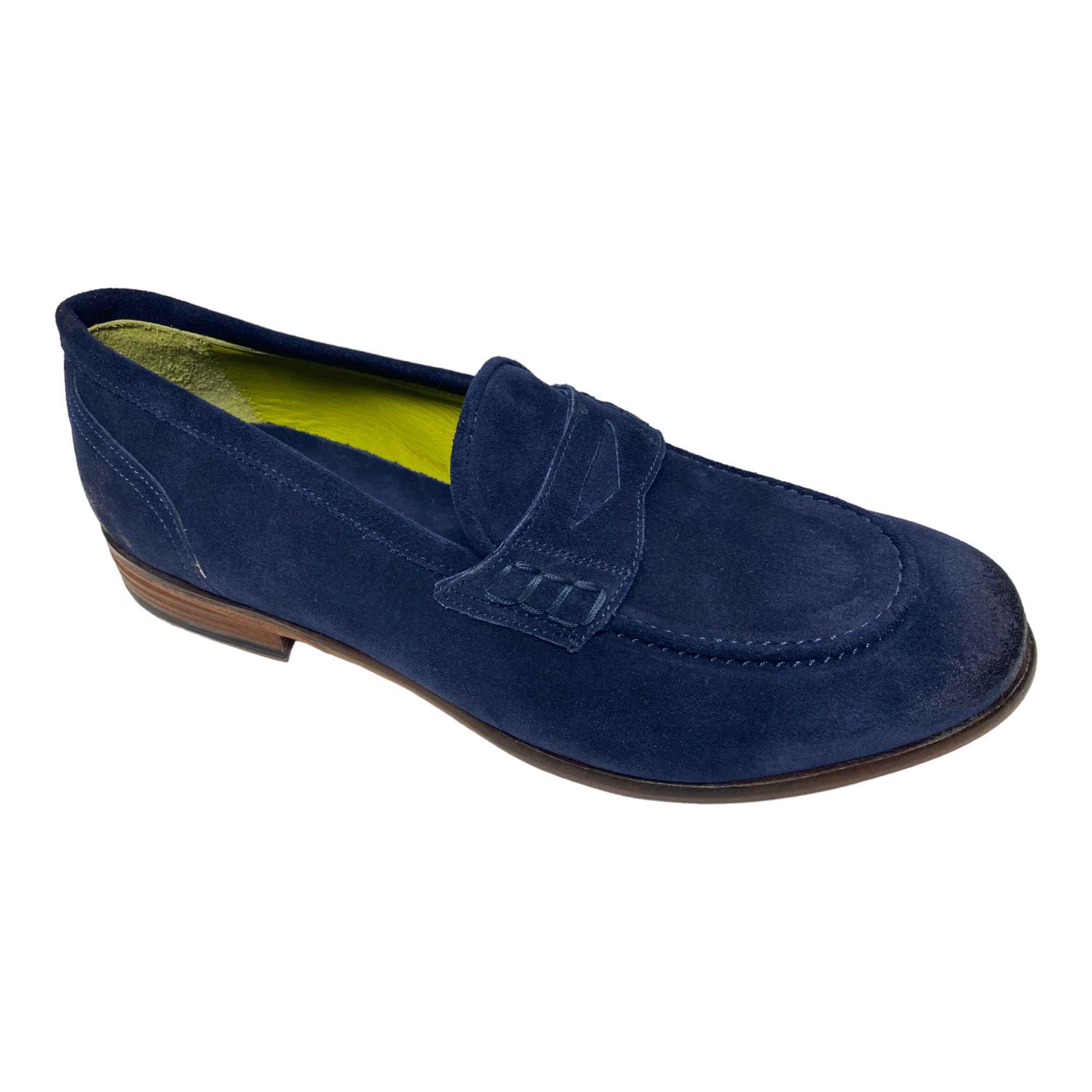 SCARPE MOCASSINO CASUAL UOMO JP DAVID WASH 38767 2 PELLE BLU ORIGINALE PE