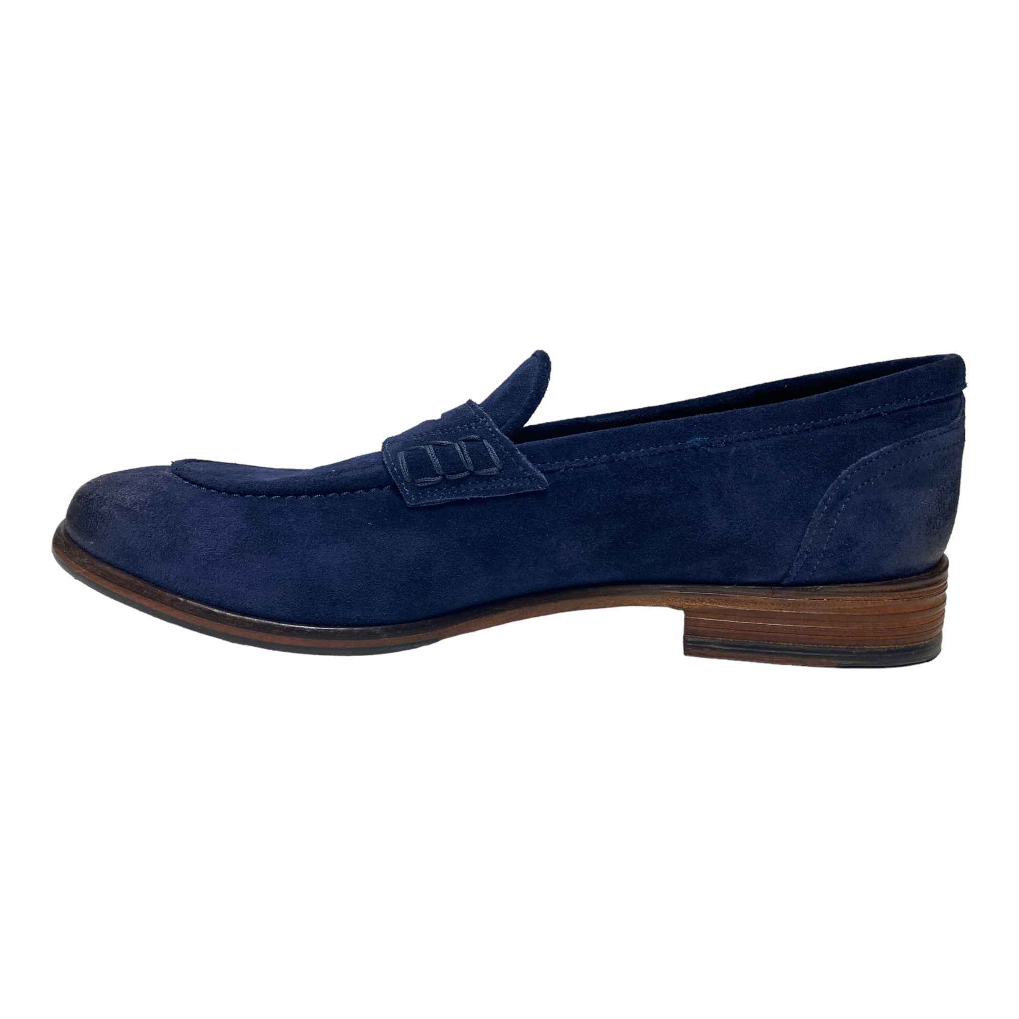 SCARPE MOCASSINO CASUAL UOMO JP DAVID WASH 38767 2 PELLE BLU ORIGINALE PE