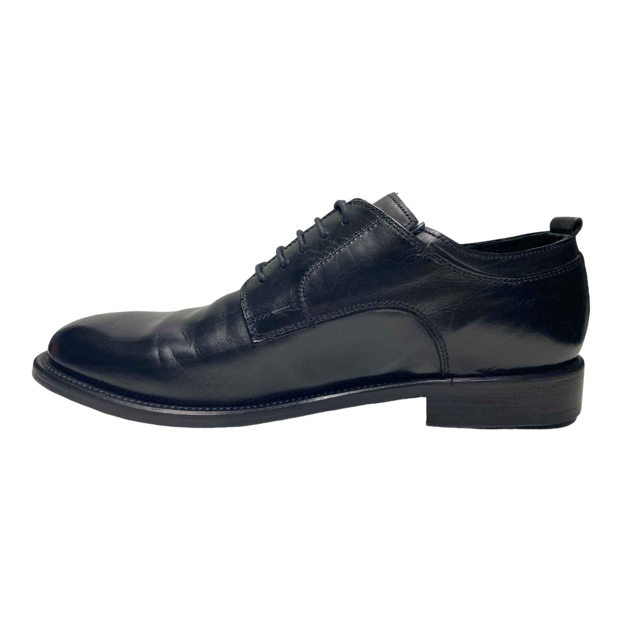 SCARPE DERBY CASUAL UOMO JP DAVID DIVER 38767 1 BIS PELLE NERO ORIGINALE AI