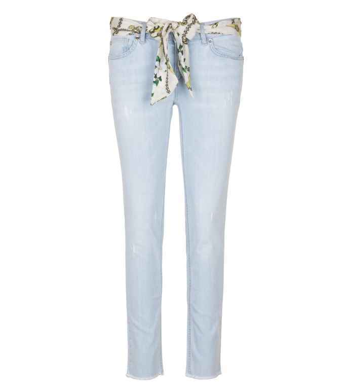 PANTALONE PANTALONI JEANS DONNA LIU JO U19050 D3149 COTONE BLU ORIGINALE PE