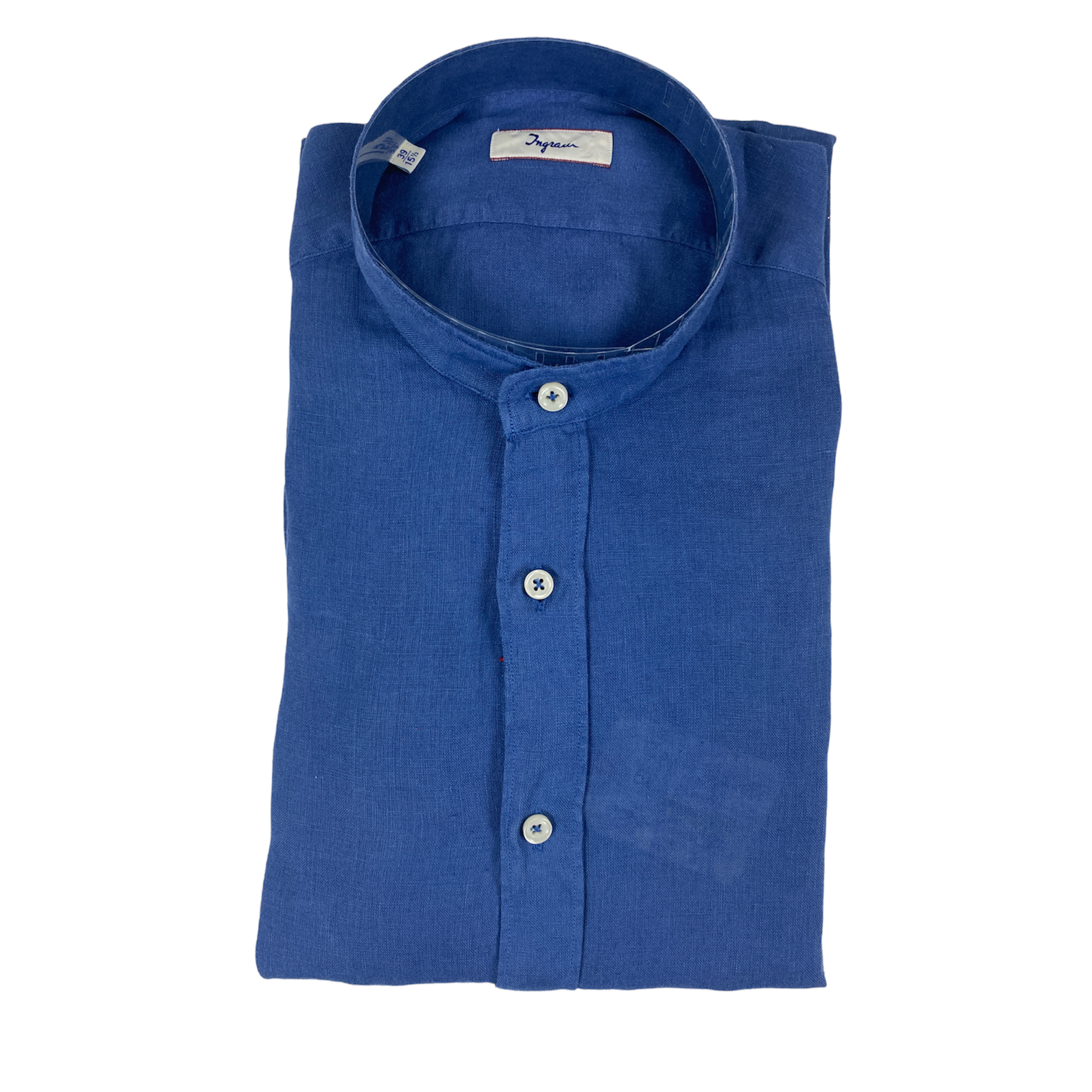 CAMICIA CAMICIE MAGLIA UOMO INGRAM 5M094 LINO BLU ORIGINALE PE 2023