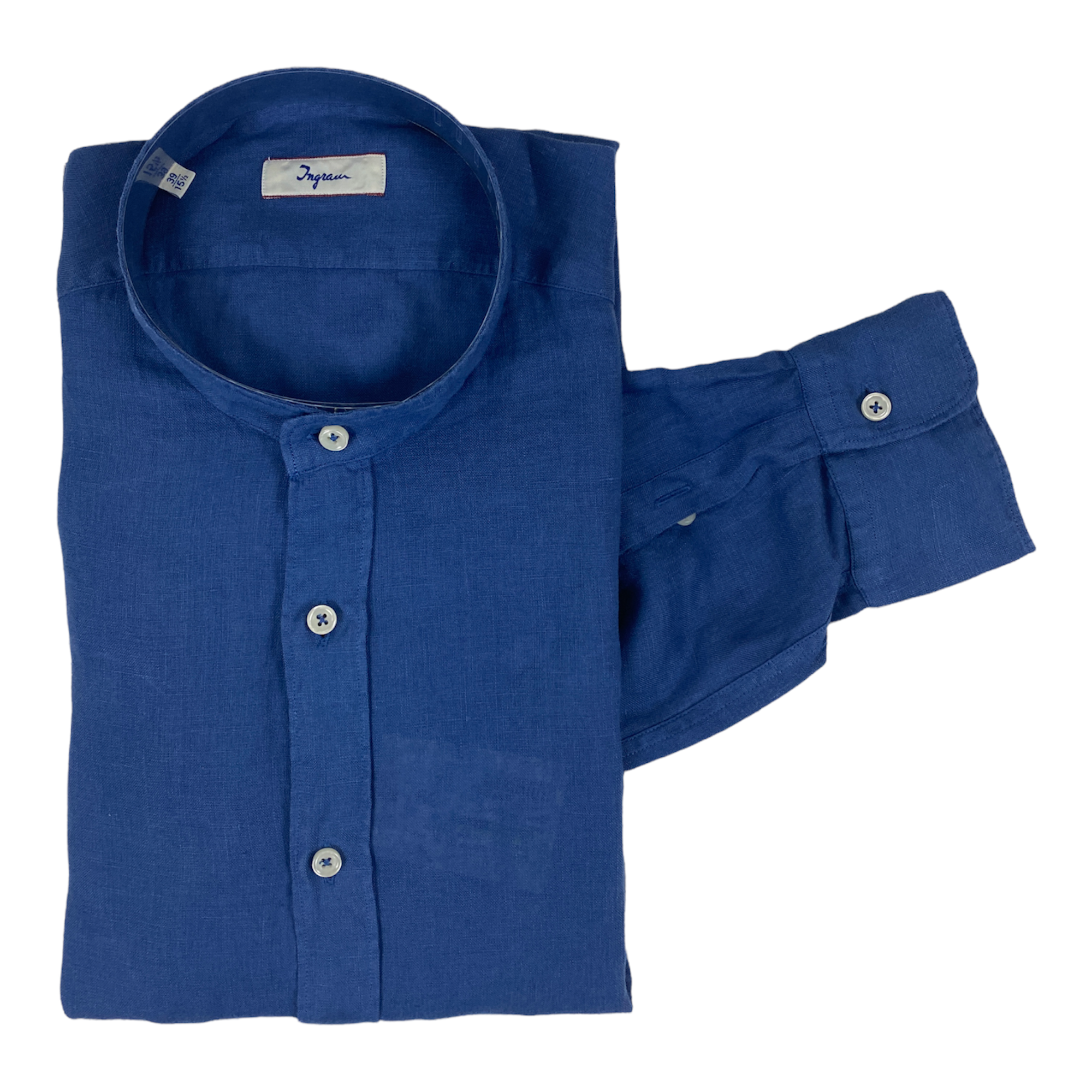 CAMICIA CAMICIE MAGLIA UOMO INGRAM 5M094 LINO BLU ORIGINALE PE 2023