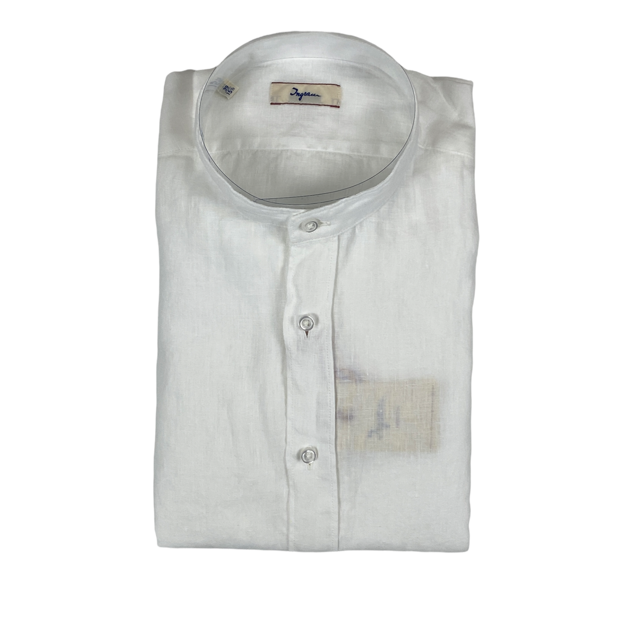 CAMICIA CAMICIE MAGLIA UOMO INGRAM 5M094 LINO BIANCO ORIGINALE PE