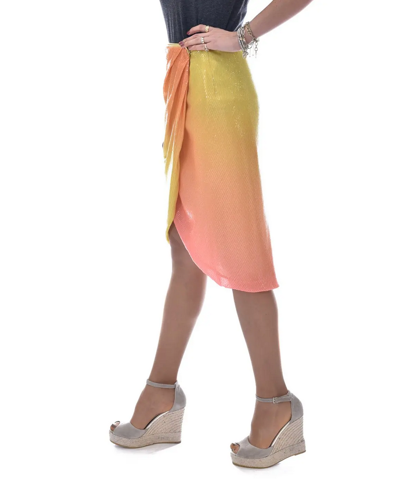 GONNA GONNE DONNA PATRIZIA PEPE 1G1423 AJ03 GIALLO ORIGINALE PE