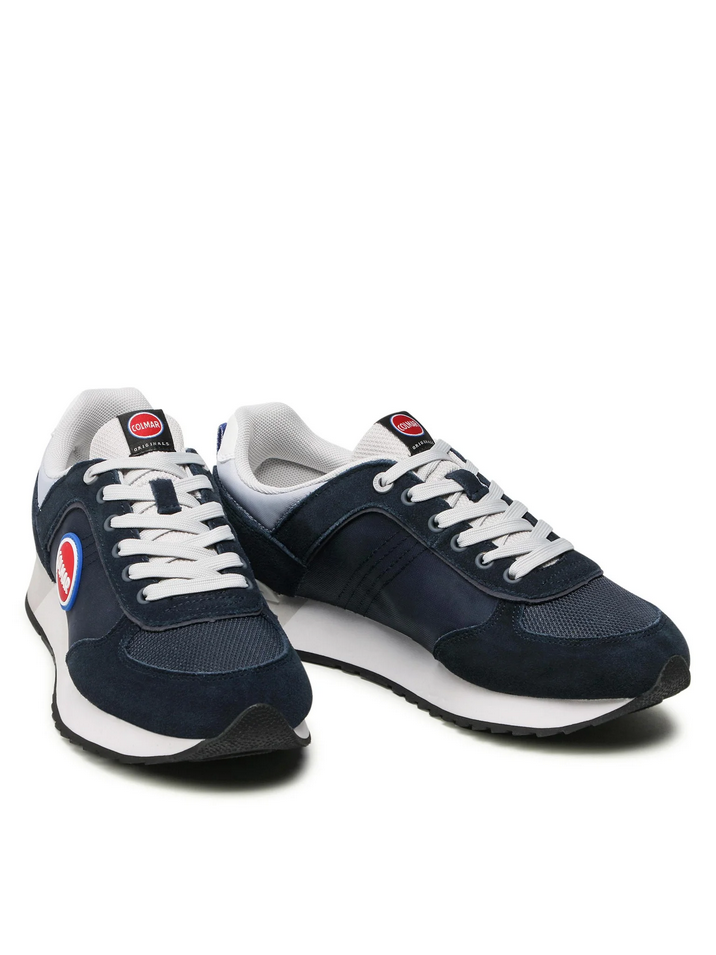 SCARPE SNEAKERS UOMO COLMAR TRAVIS AUTHENTIC 001 PELLE BLU ORIGINALE PE 2023