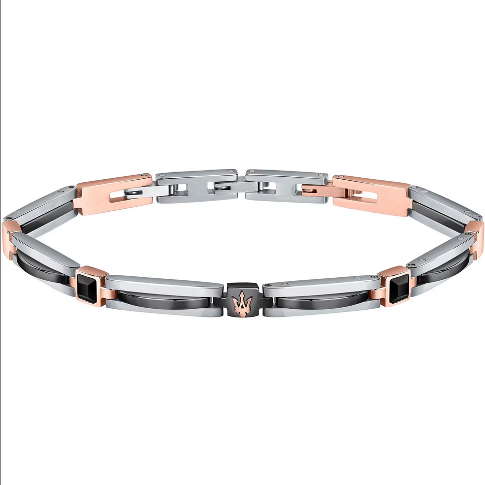 BRACCIALE UOMO MASERATI JEWELS JM223ATZ19 ACCIAIO 210 CERAMICA ORIGINALE PE 2023