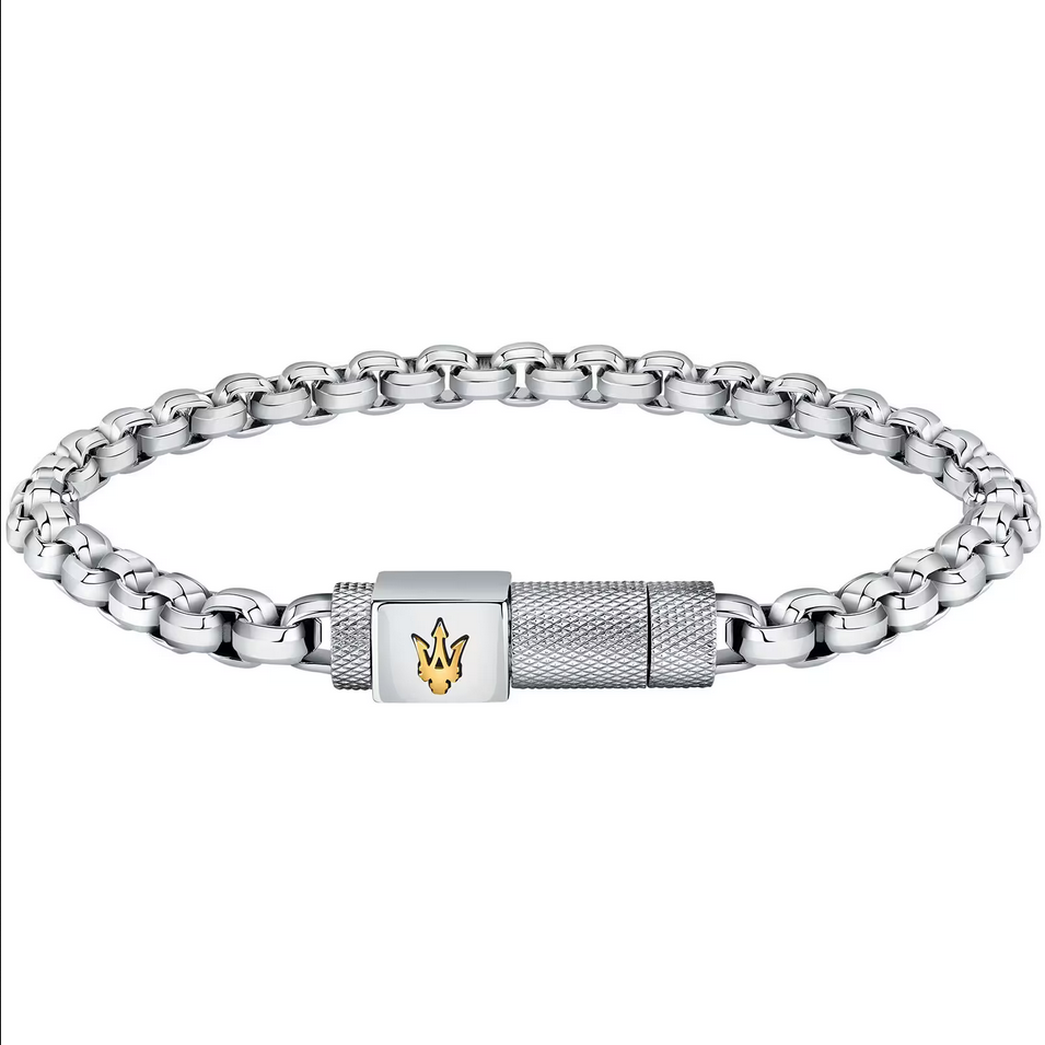 BRACCIALE UOMO MASERATI JEWELS JM223ATK25 ACCIAIO 215 ARGENTO ORIGINALE PE 2023