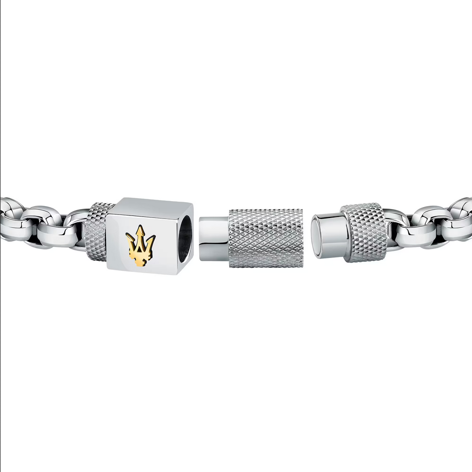 BRACCIALE UOMO MASERATI JEWELS JM223ATK25 ACCIAIO 215 ARGENTO ORIGINALE PE 2023