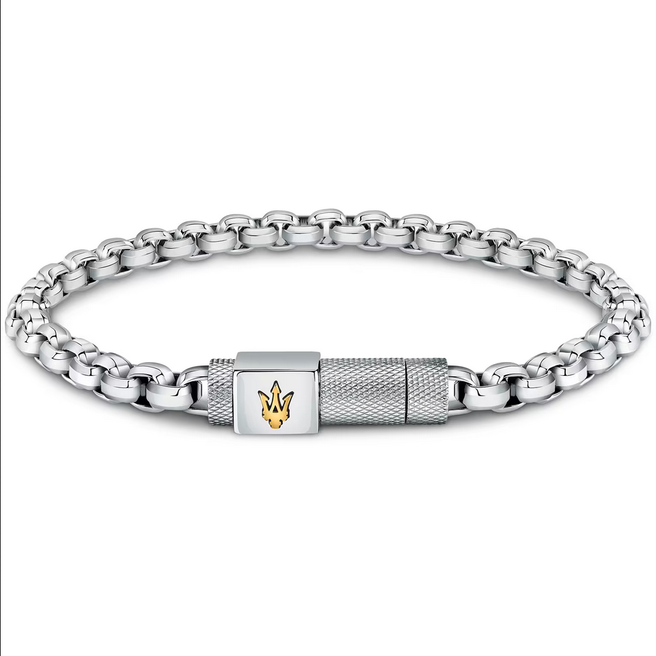 BRACCIALE UOMO MASERATI JEWELS JM223ATK25 ACCIAIO 215 ARGENTO ORIGINALE PE 2023