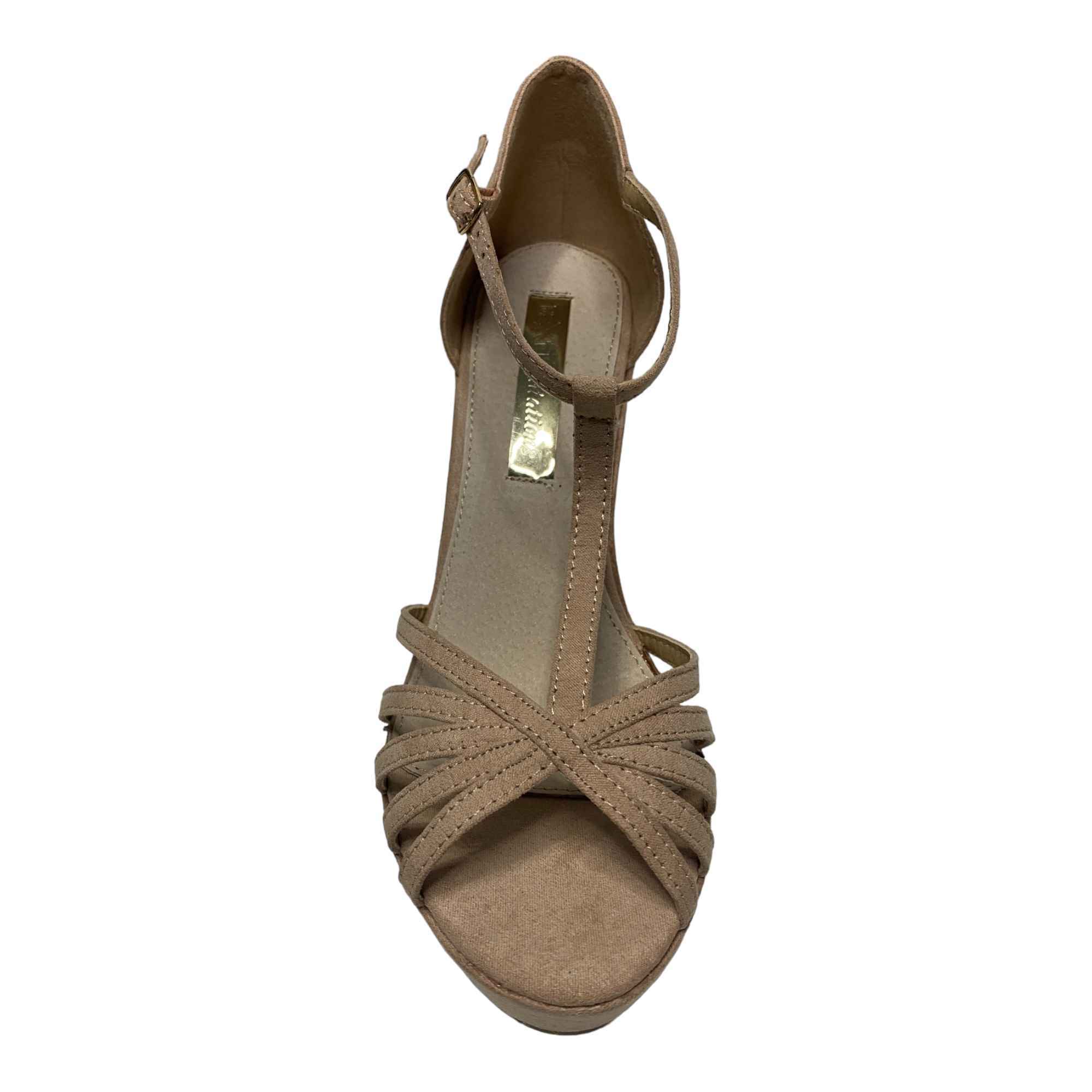 SCARPE SANDALO SANDALI ZEPPA DONNA XTI ZAPATO SRA ANTELINA PELLE BEIGE ORIGINAL