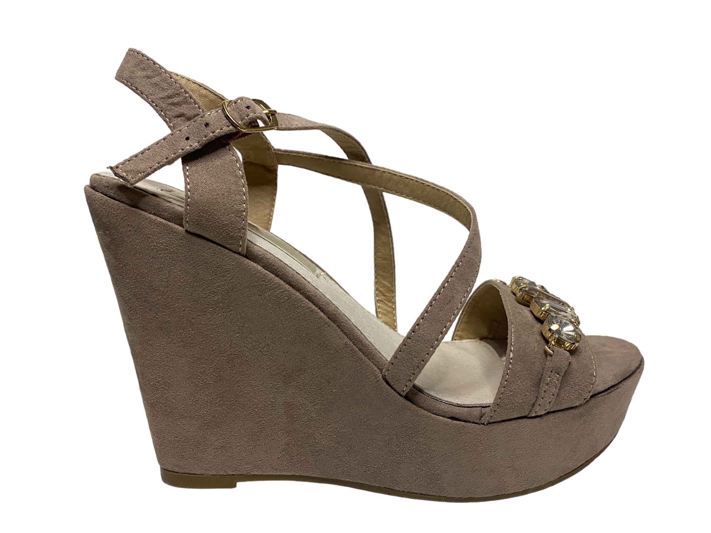SCARPE SANDALO SANDALI ZEPPA DONNA XTI SANDALIA ANTELINA PELLE BEIGE ORIGINAL PE