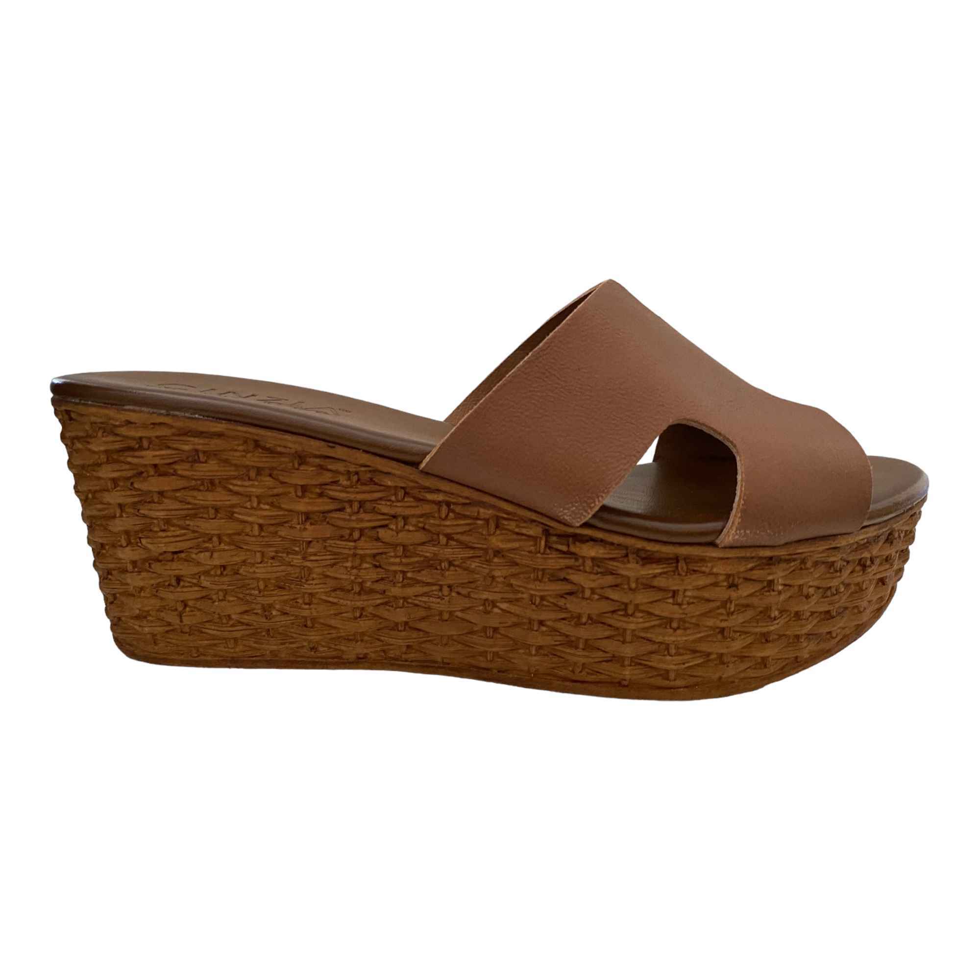 SCARPE CIABATTE SANDALI ZEPPA DONNA CINZIA SOFT CAM345 PELLE MARRONE ORIGINAL PE