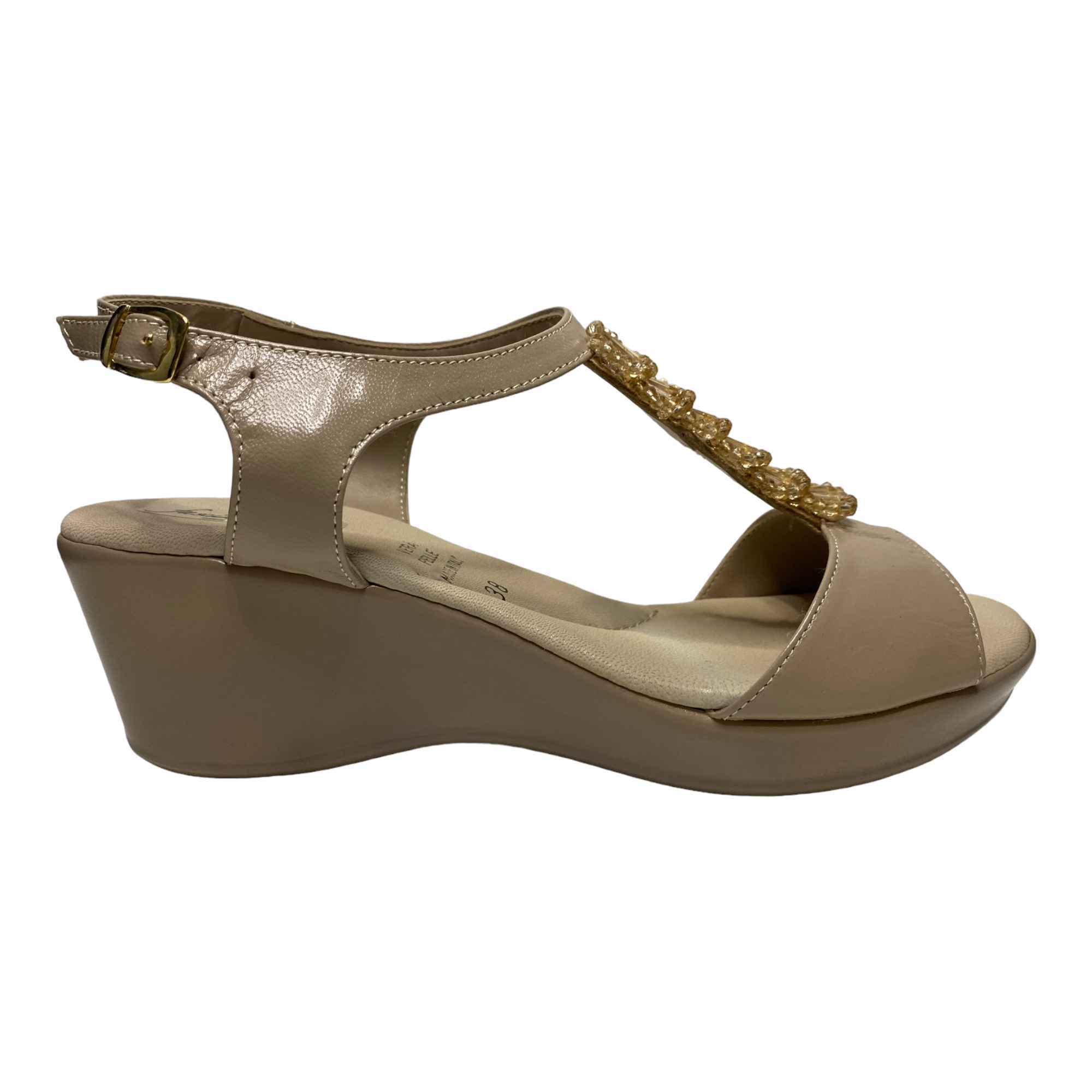 SCARPE SANDALO SANDALI ZEPPA DONNA FASCINO 12273 PELLE BEIGE ORIGINALE PE