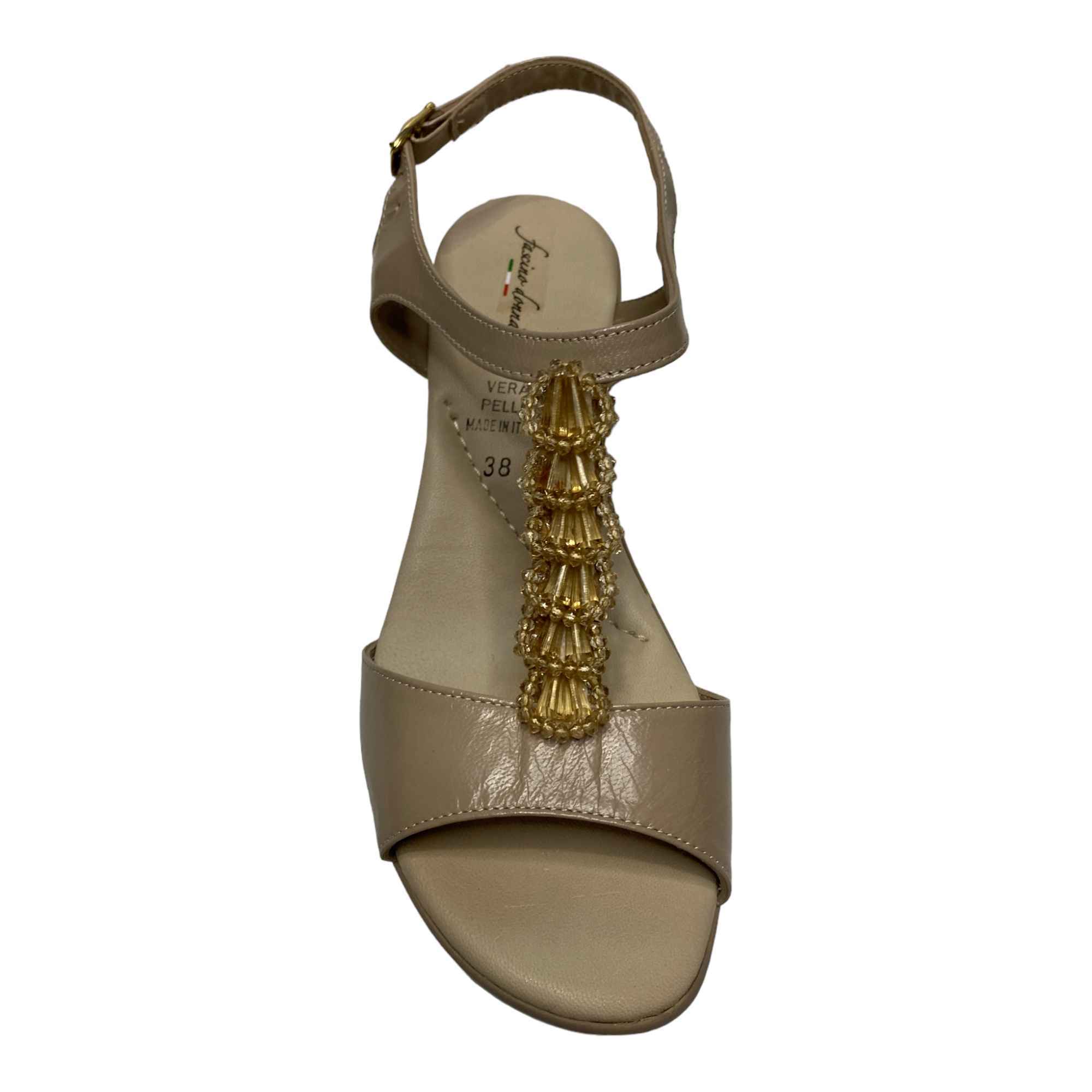 SCARPE SANDALO SANDALI ZEPPA DONNA FASCINO 12273 PELLE BEIGE ORIGINALE PE