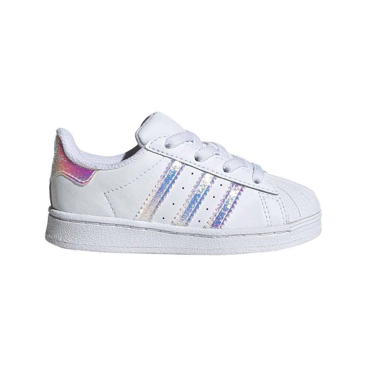 SCARPE SNEAKERS BAMBINA ADIDAS SUPERSTAR EL I FV3143 BIANCO PELLE AI 2024