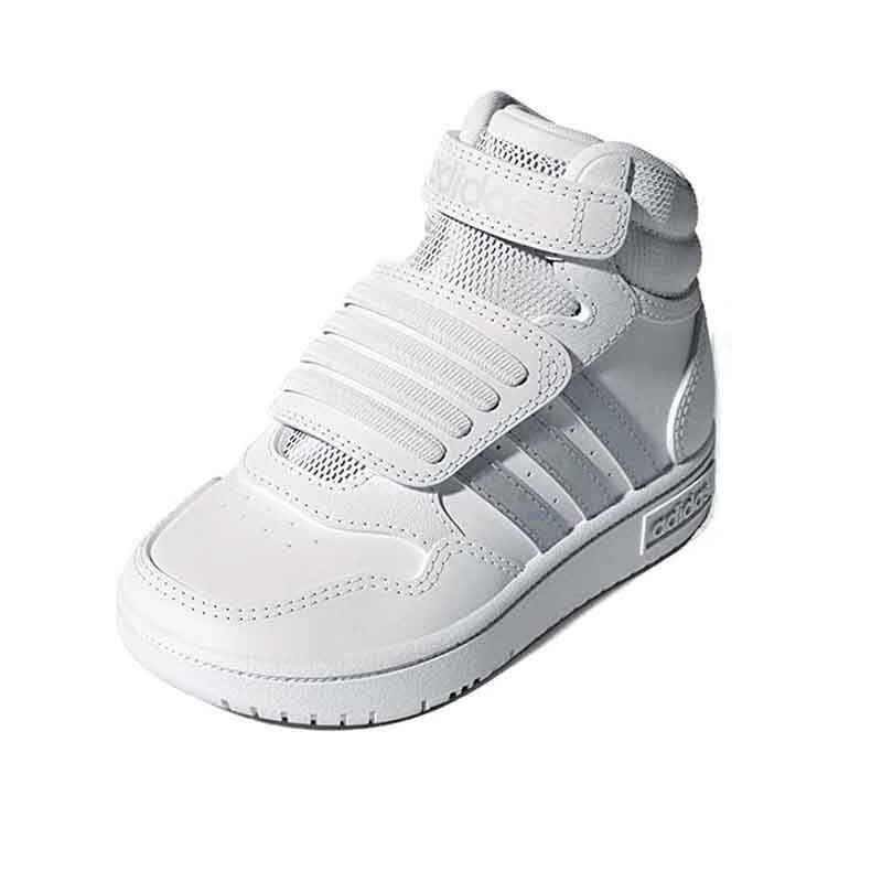 SCARPE SNEAKERS BAMBINA ADIDAS HOOPS 30 HP2660 ECO PELLE BIANCO ORIGINAL AI 2024