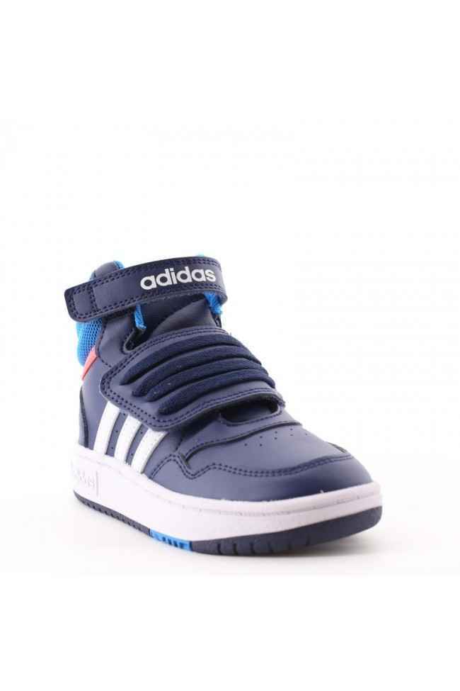 SCARPE SNEAKERS BAMBINO ADIDAS HOOPS 30 GW0406 ECO PELLE BLU ORIGINALE AI 2024