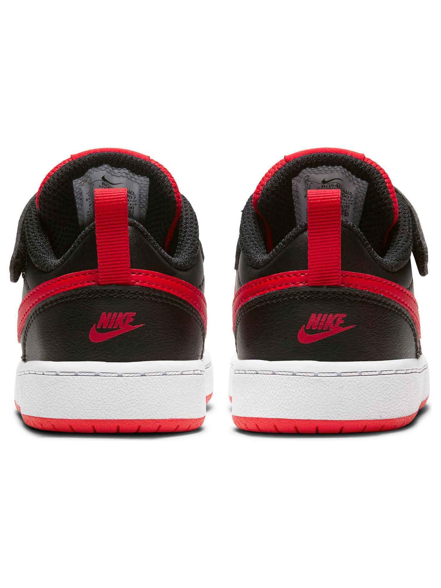 SCARPE SNEAKERS BAMBINO NIKE COURT BQ5453 PELLE 007 NERO ORIGINALE AI 2024
