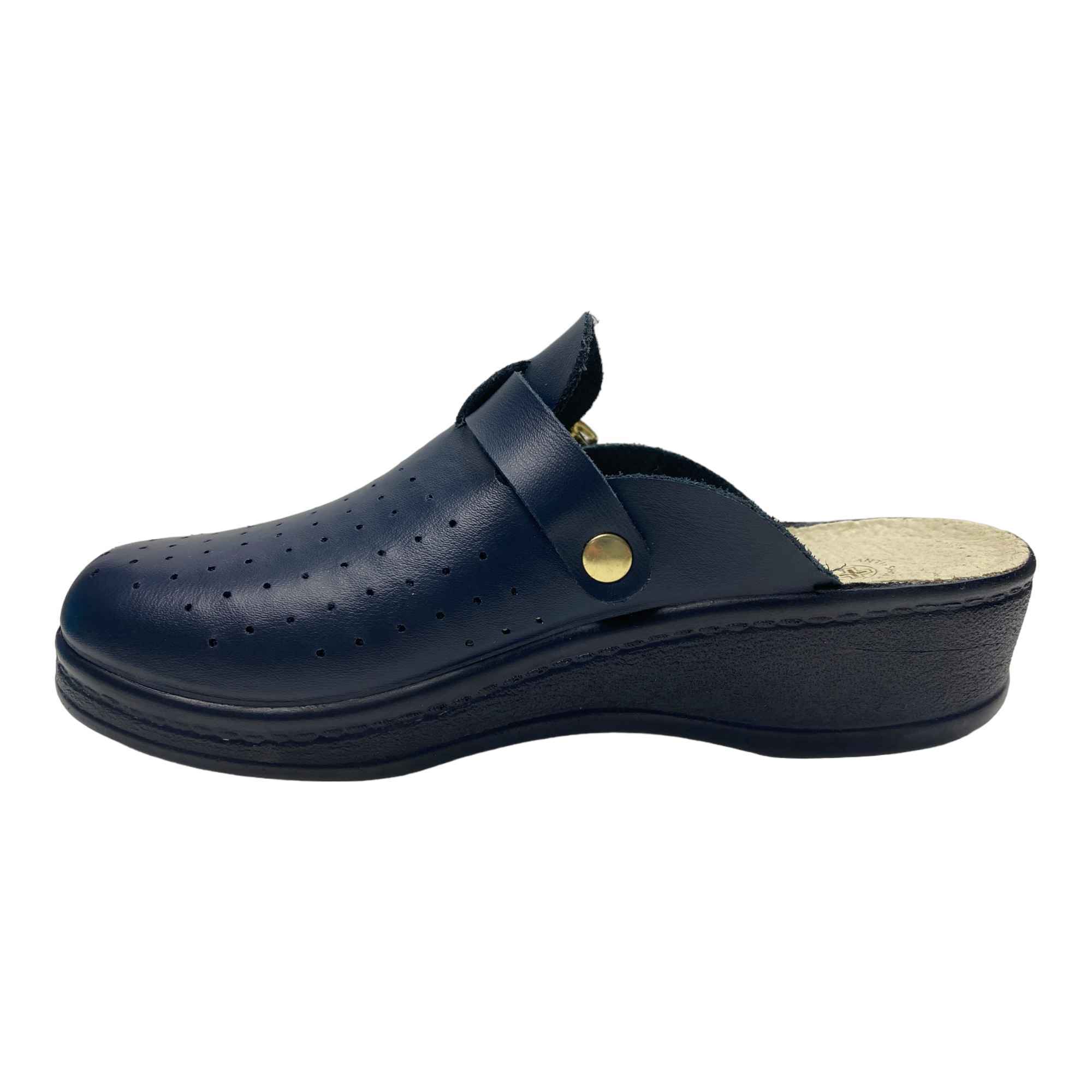 SCARPE CIABATTE SANITARIE DONNA SANITAL LIGHT 1372 PELLE BLU ORIGINALE AI