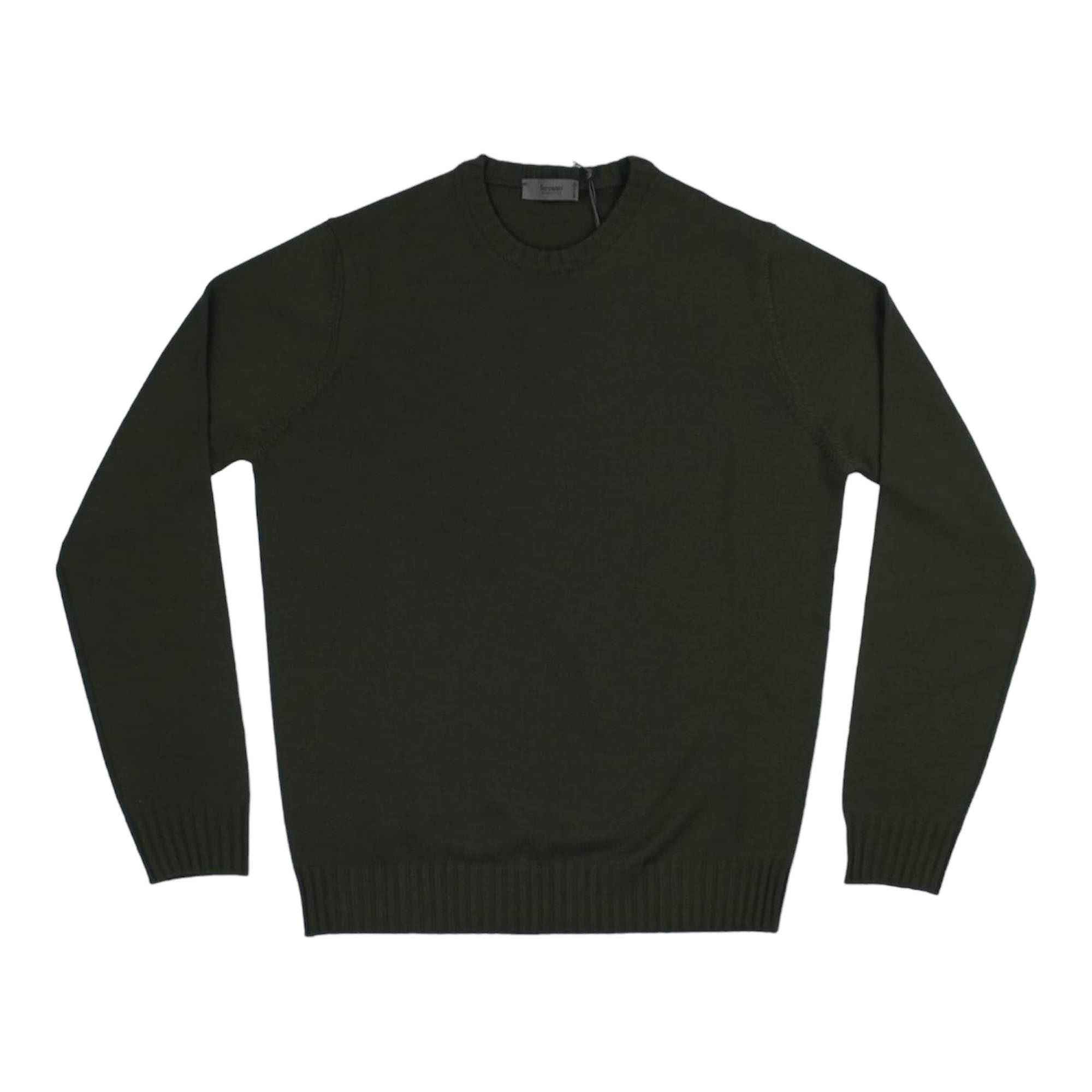 MAGLIA MAGLIONE MAGLIE UOMO FERRANTE 37103 LANA 230 VERDE ORIGINALE AI 2024
