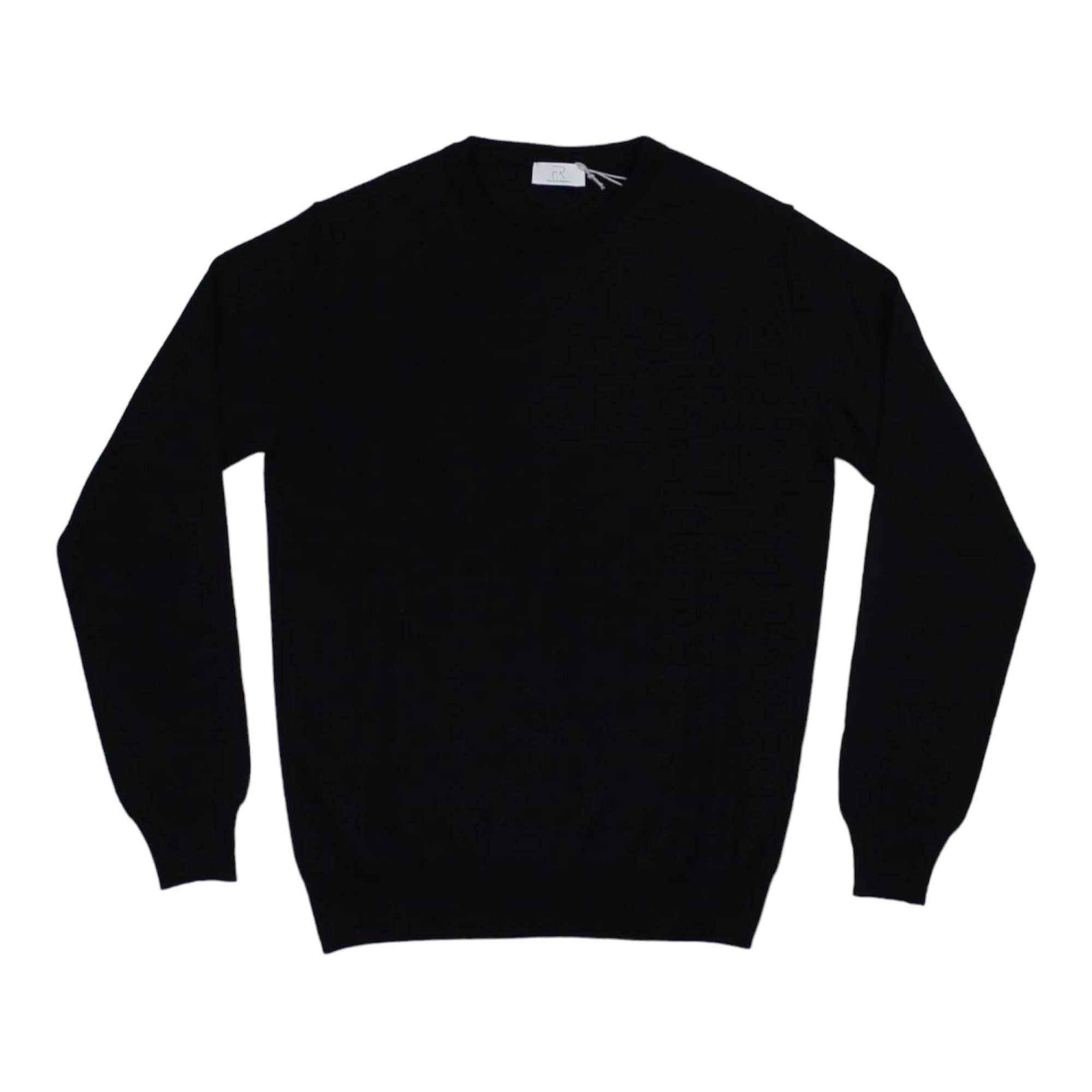 MAGLIA MAGLIONE MAGLIE UOMO FILIPPO RIBERTI FR3000 001 LANA NERO ORIGINAL 2024