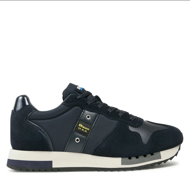 SCARPE SNEAKERS UOMO BLAUER QUEENS 01 F2QUEENS01 PELLE BLU ORIGINALE AI