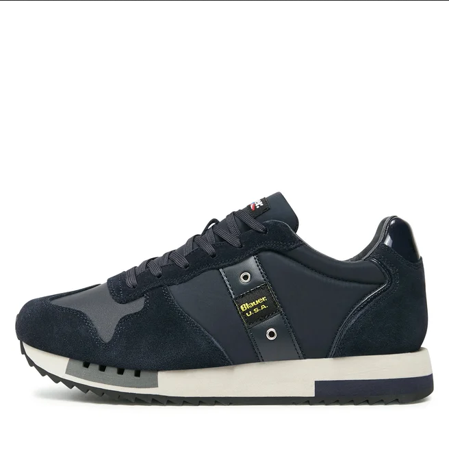 SCARPE SNEAKERS UOMO BLAUER QUEENS 01 F2QUEENS01 PELLE BLU ORIGINALE AI