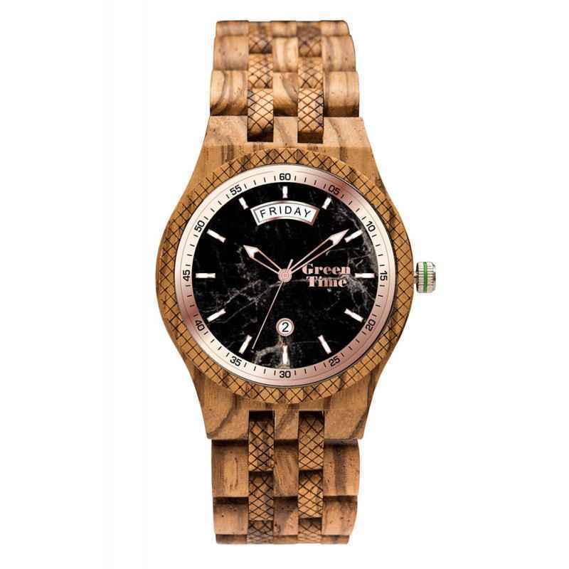 OROLOGIO QUARZO TEMPO UOMO GREEN TIME ZW146A 41 LEGNO NERO ORIGINALE AI 2024