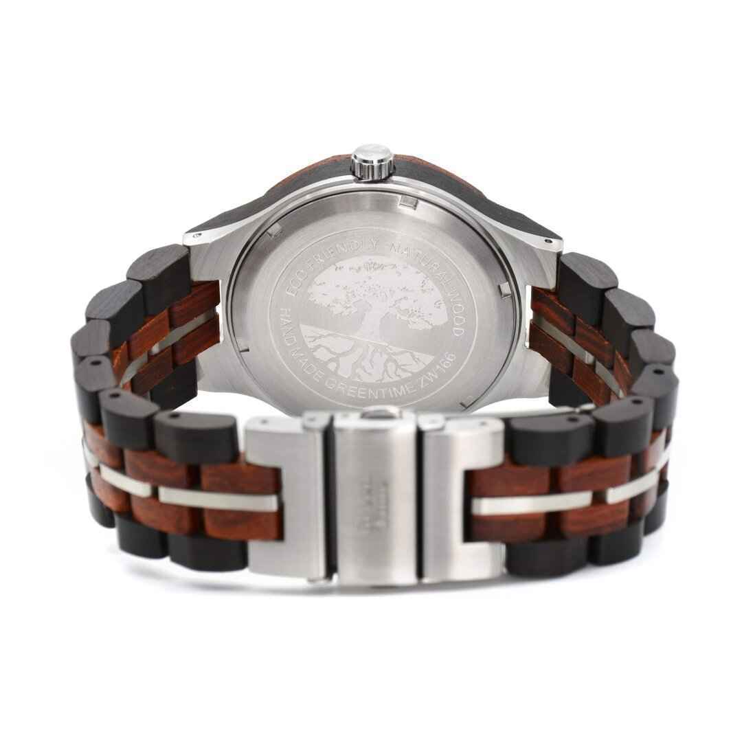 OROLOGIO QUARZO TEMPO UOMO GREEN TIME ZW166B 43 LEGNO ROSSO ORIGINALE AI 2024