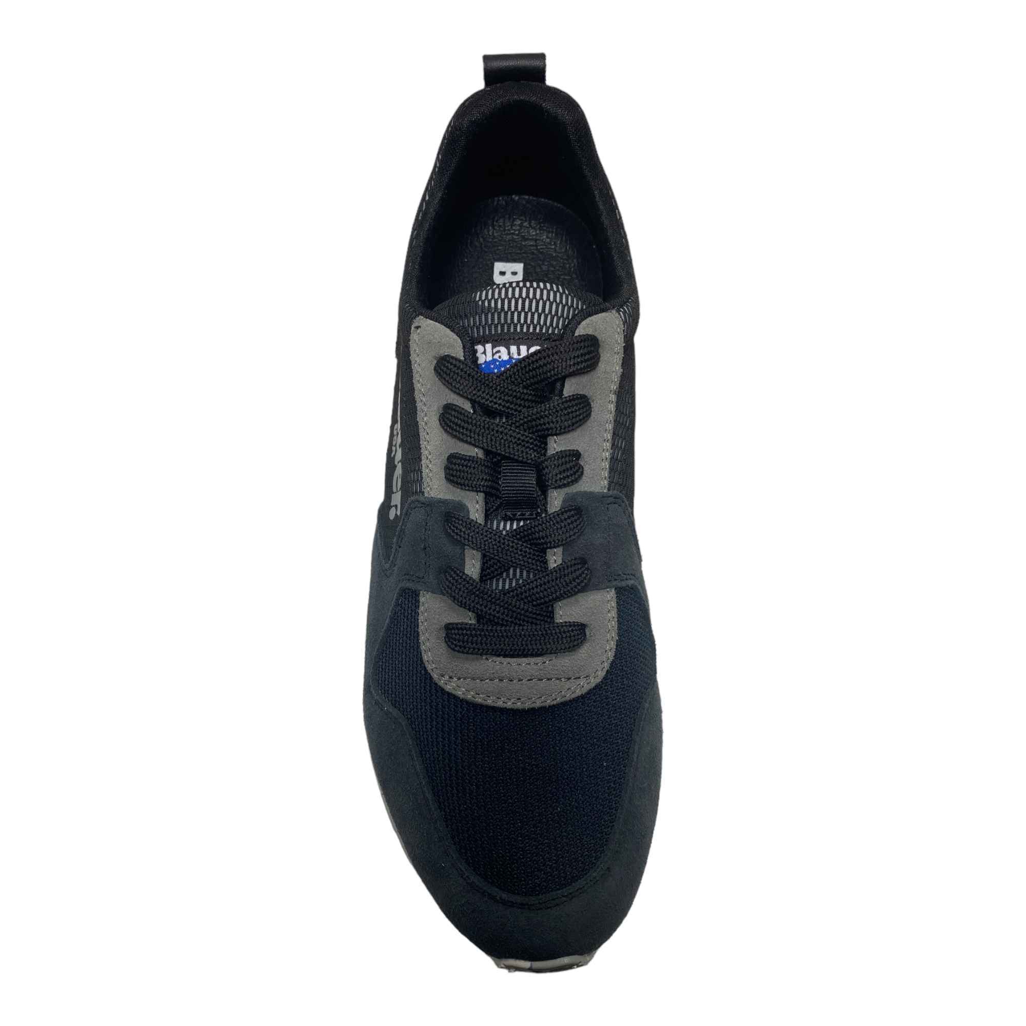 SCARPE SNEAKERS UOMO BLAUER QUARTZ 01 F2QUARTZ03 PELLE NERO ORIGINALE AI