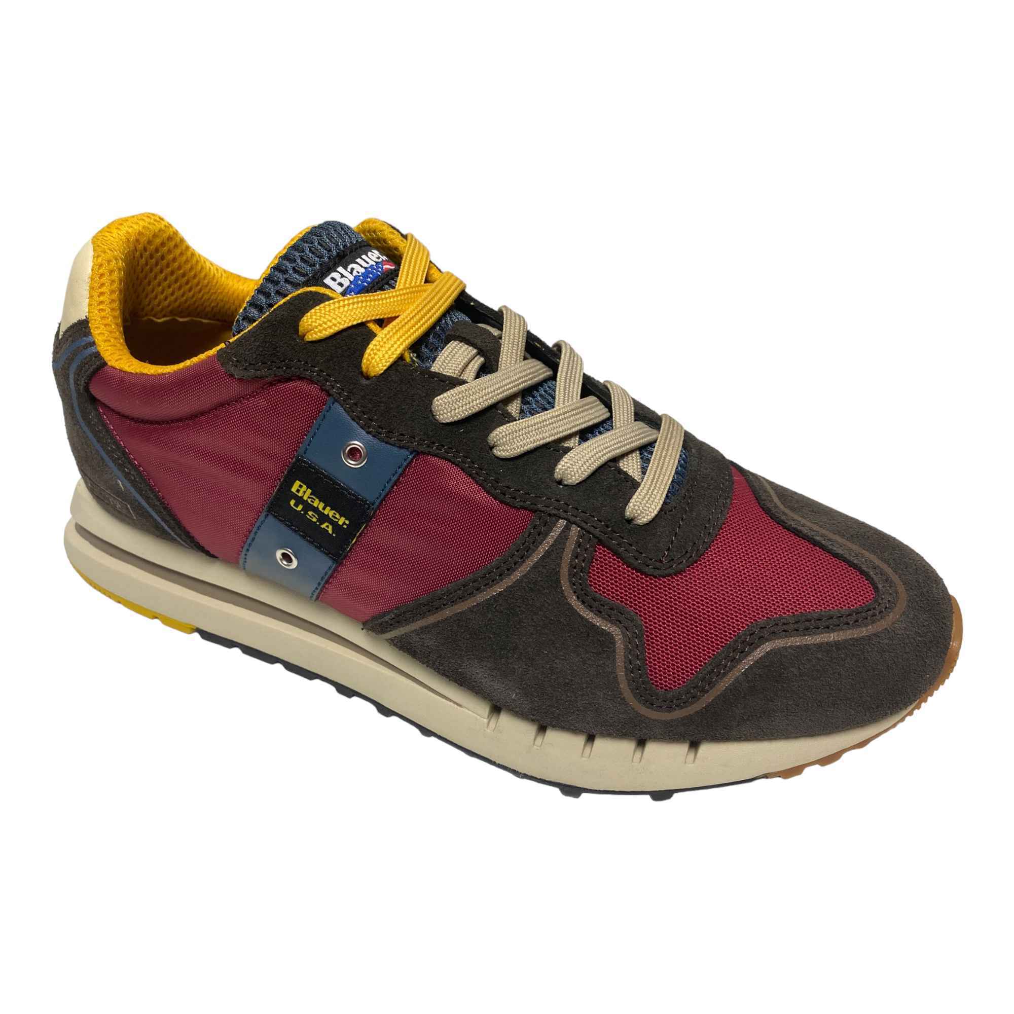 SCARPE SNEAKERS UOMO BLAUER QUARTZ 01 F1QUARTZ01 PELLE MARRONE ORIGINALE AI