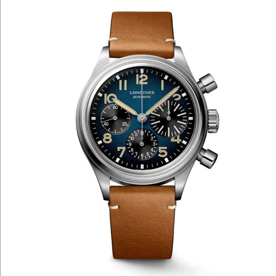 OROLOGIO AUTOMATICO UOMO LONGINES L28161932 41 PELLE BLU ORIGINALE AI 2024