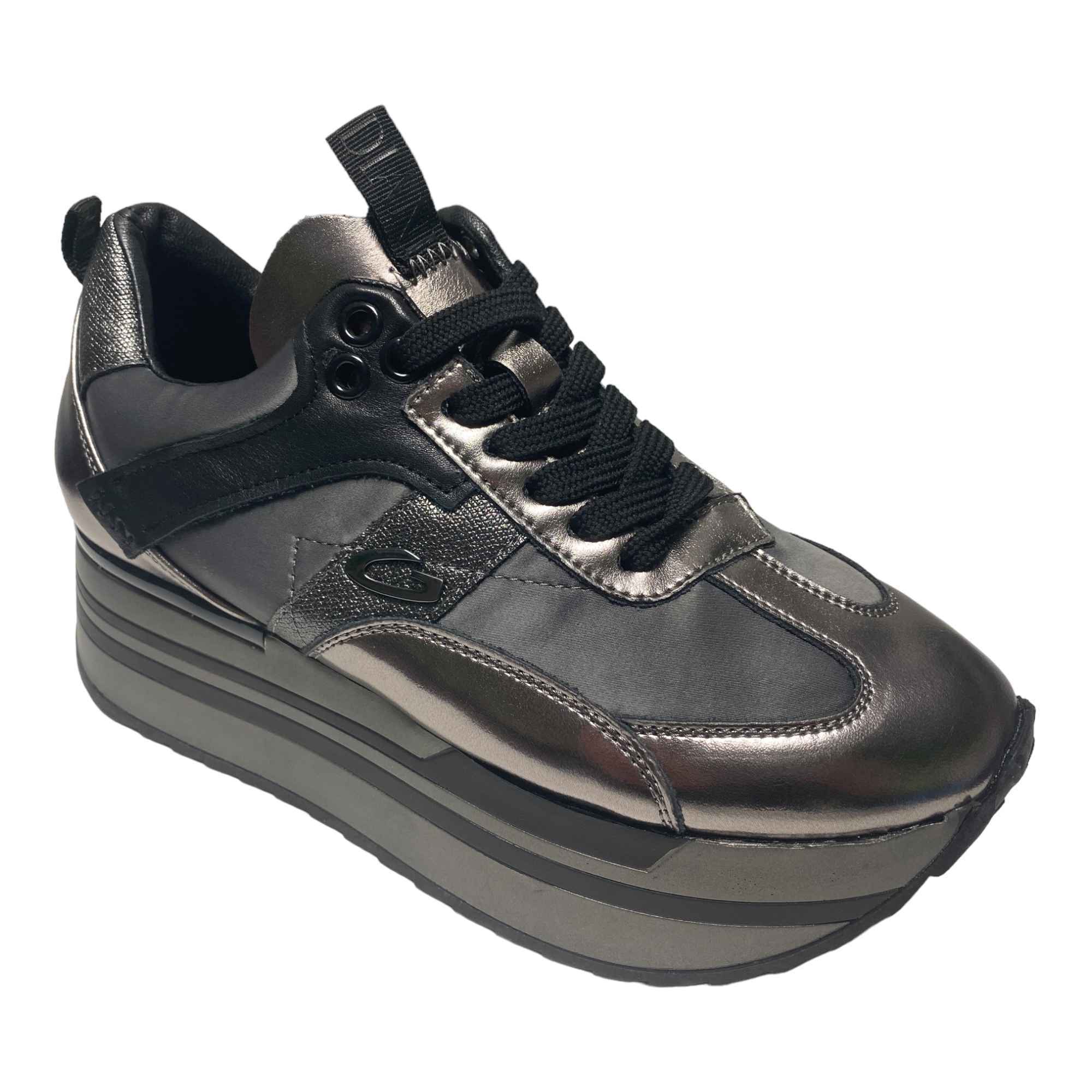 SCARPE SNEAKERS DONNA GUARDIANI NEW RUNNER 0043 AGW004308 PELLE GRIGIO ORIGINALE