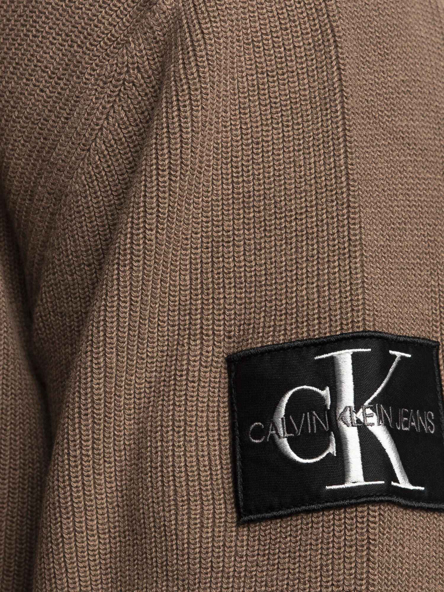 MAGLIONE UOMO CALVIN KLEIN JEANS J30J322619 COTONE GVE MARRONE ORIGINAL AI 2024