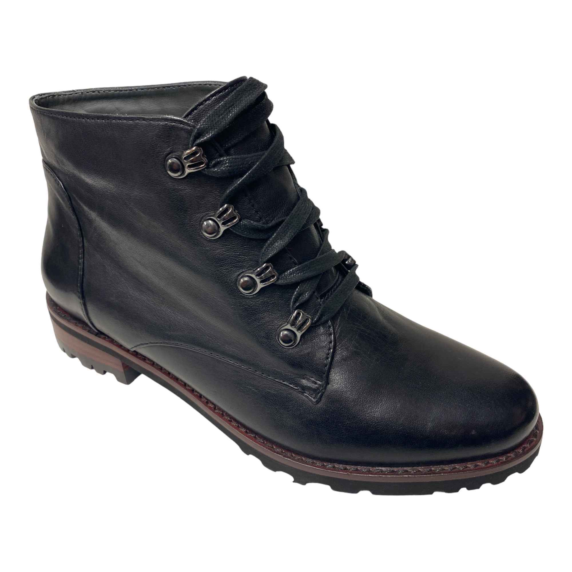 SCARPE SCARPONI STIVALETTI DONNA EVERYBODY 58583F2411 PELLE NERO ORIGINALE AI