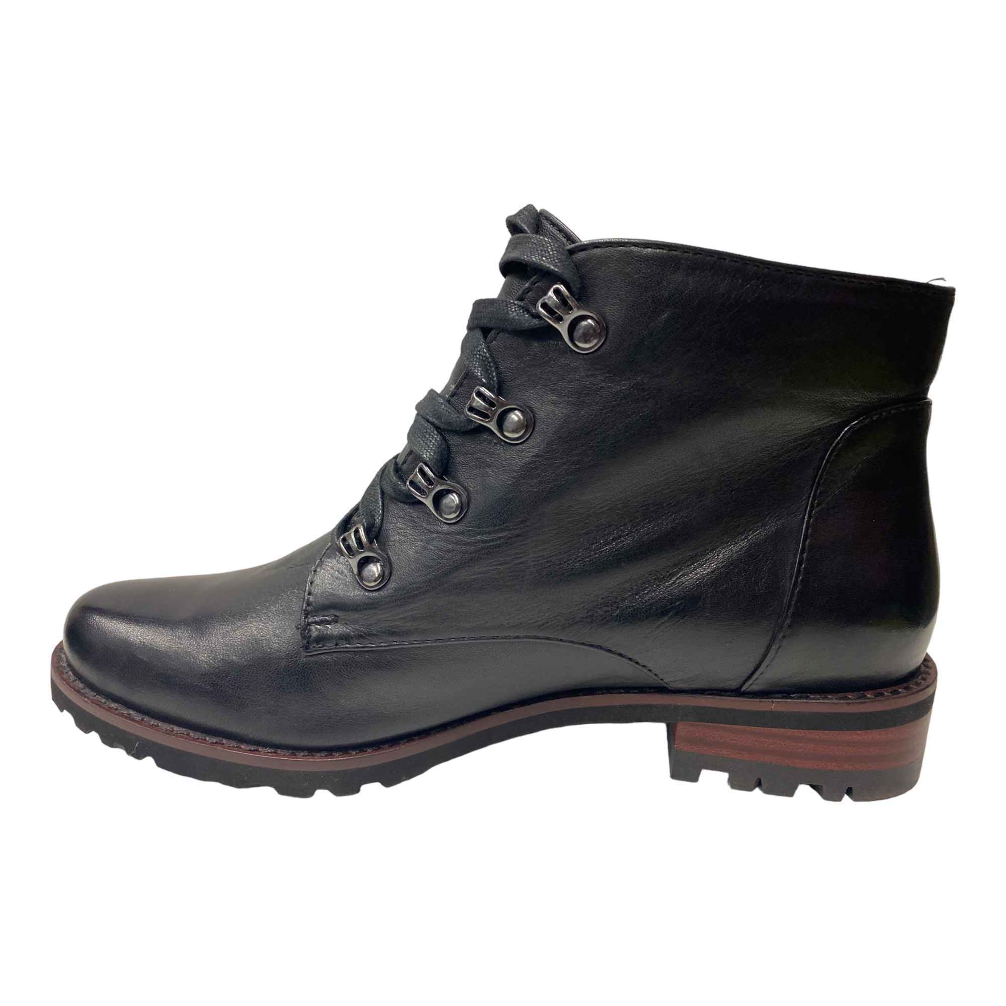 SCARPE SCARPONI STIVALETTI DONNA EVERYBODY 58583F2411 PELLE NERO ORIGINALE AI