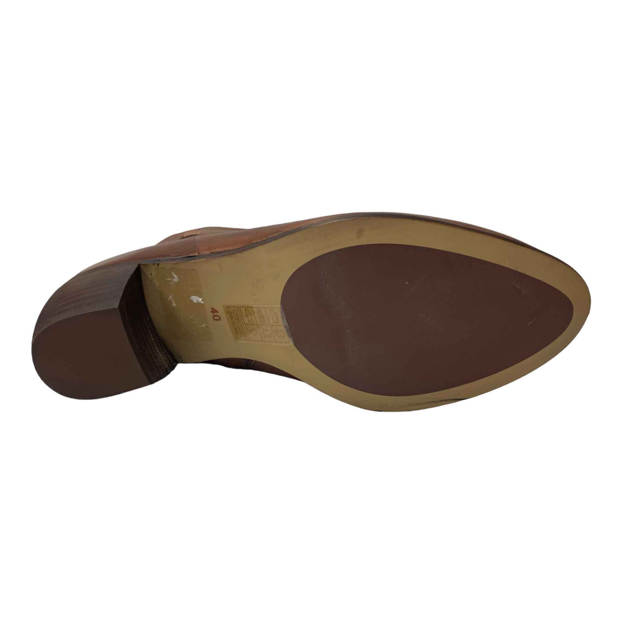 SCARPE TRONCHETTO STIVALETTI DONNA EVERYBODY 203017 PELLE CUOIO ORIGINALE AI