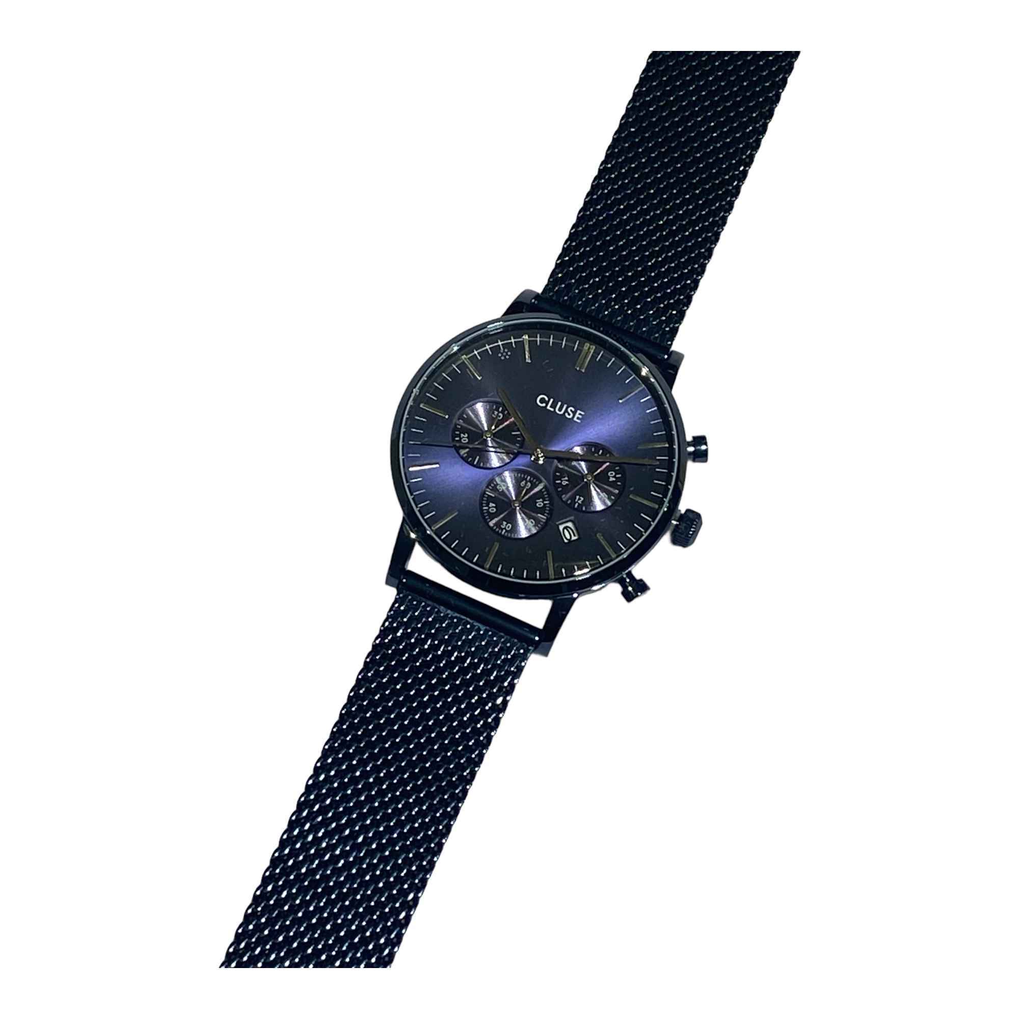 OROLOGIO CRONOGRAFO UOMO CLUSE CW21001 40 BLU ACCIAIO ORIGINALE AI 2024