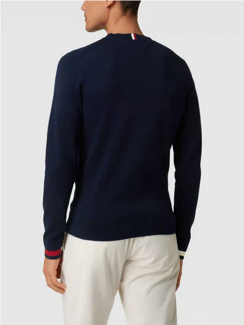 MAGLIE MAGLIONE UOMO TOMMY HILFIGER MW0MW29045 COTONE DW5 BLU ORIGINALE AI 2024