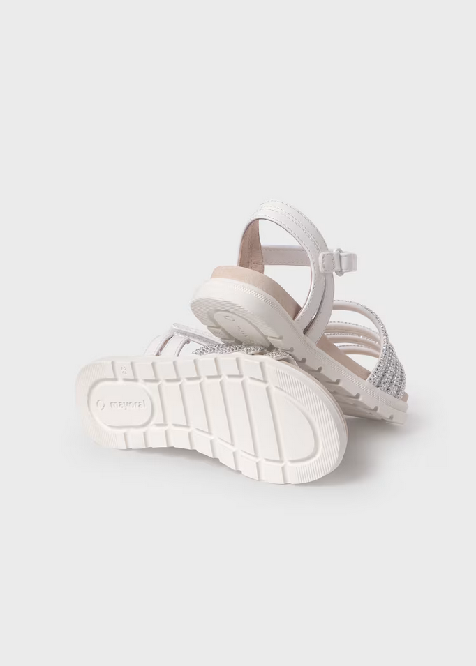 SCARPE SANDALO SANDALI RAGAZZA MAYORAL 47540 PELLE 17 BIANCO ORIGINALE PE 2024