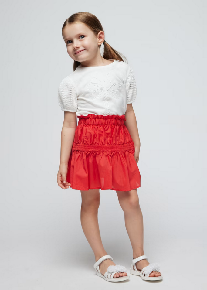 MAGLIA T SHIRT MAGLIE BIMBA MAYORAL 03085 3085 COTONE 69 BIANCO ORIGINAL PE 2024