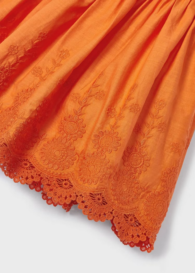 ABITO VESTITO BIMBA MAYORAL 03917 3917 COTONE 62 ARANCIO ORIGINALE PE 2024