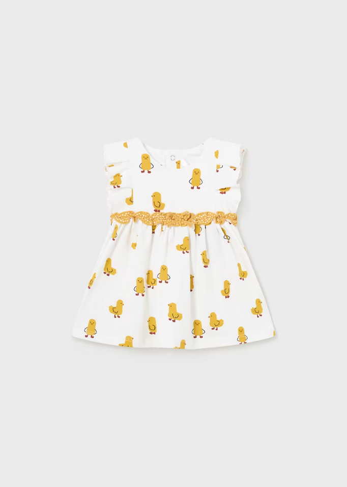ABITO VESTITO NEONATA MAYORAL 01810 1810 COTONE 38 GIALLO ORIGINALE PE 2024