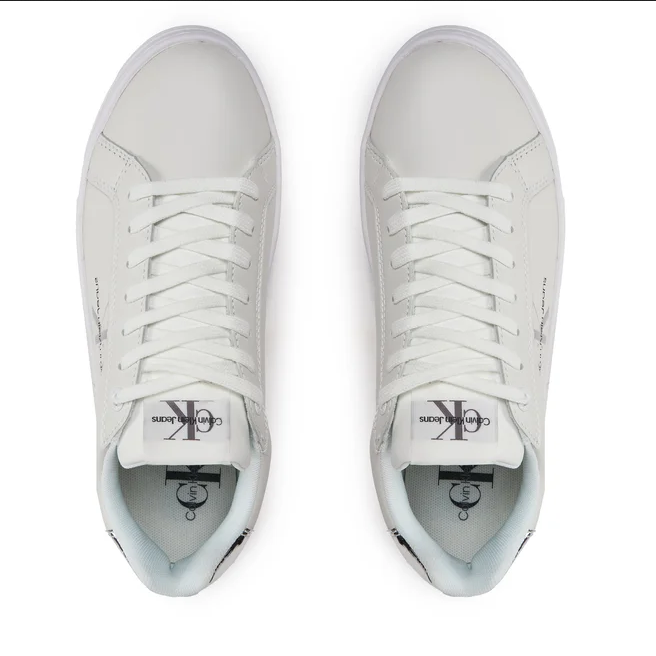 SCARPE SNEAKERS DONNA CALVIN KLEIN JEANS YW0YW01457 PELLE BIANCO PE 2024
