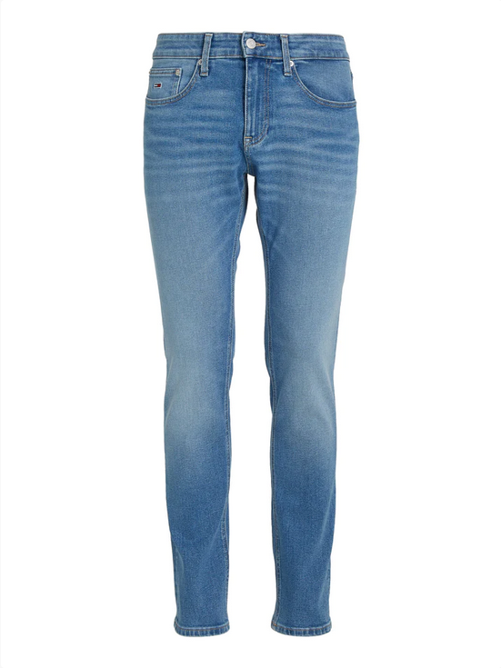 PANTALONE UOMO TOMMY JEANS SCANTON DM0DM18722 COTONE 1AB BLU ORIGINALE PE 2024