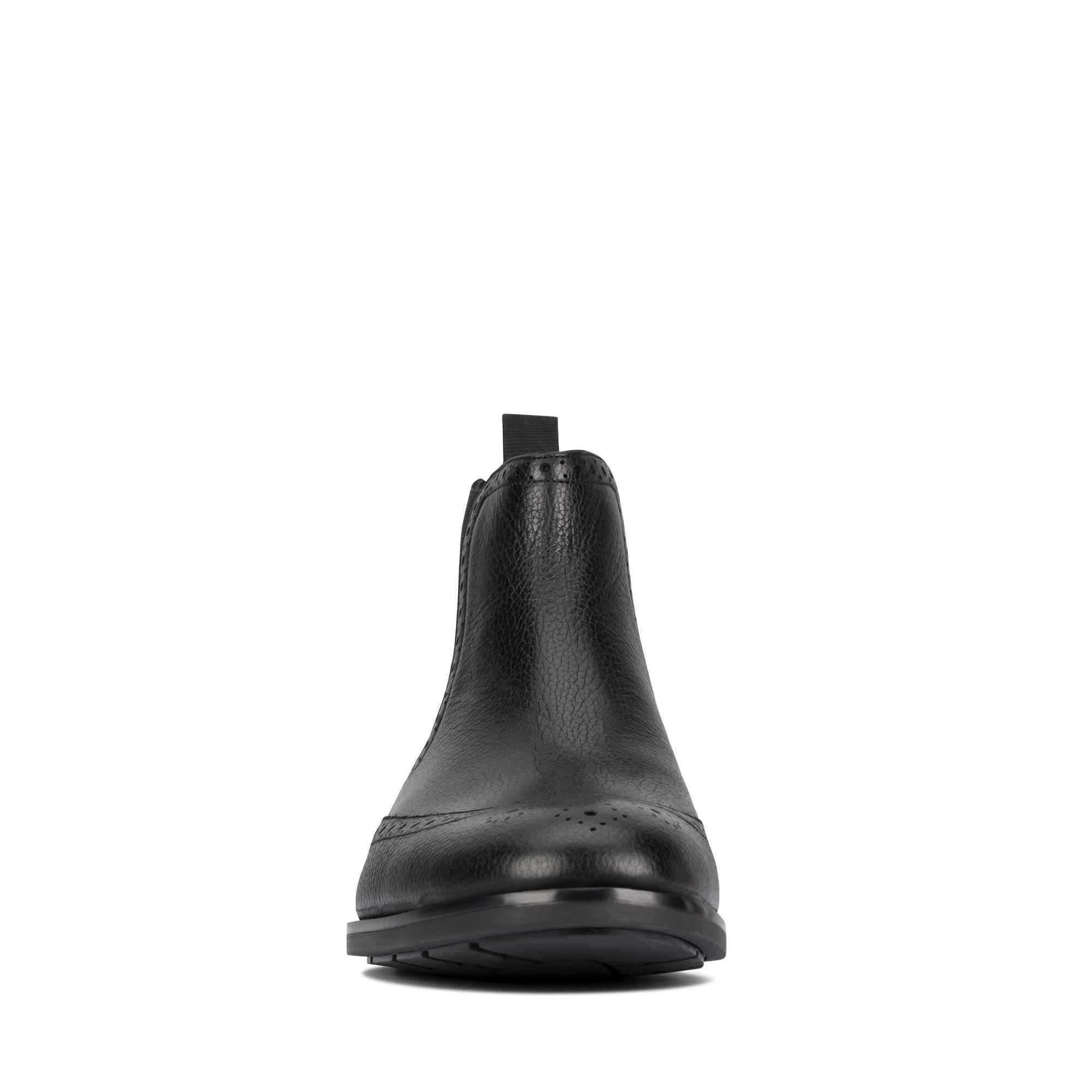 SCARPE STIVALETTI STIVALE UOMO CLARKS RONNIE TOP 26144928 PELLE NERO ORIGINAL AI