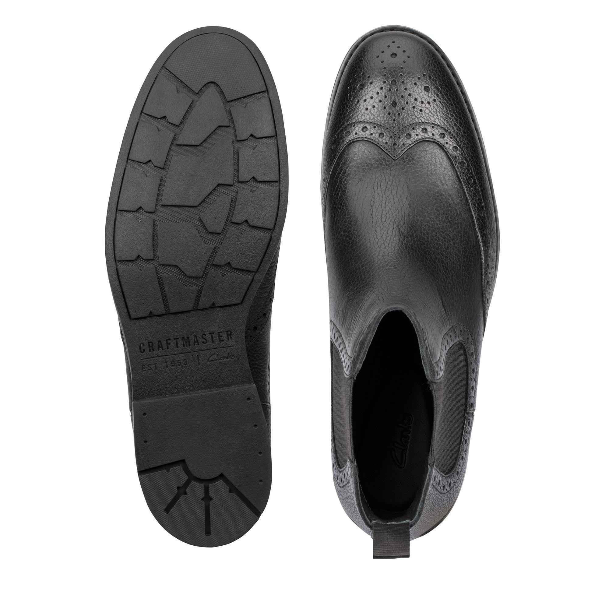 SCARPE STIVALETTI STIVALE UOMO CLARKS RONNIE TOP 26144928 PELLE NERO ORIGINAL AI