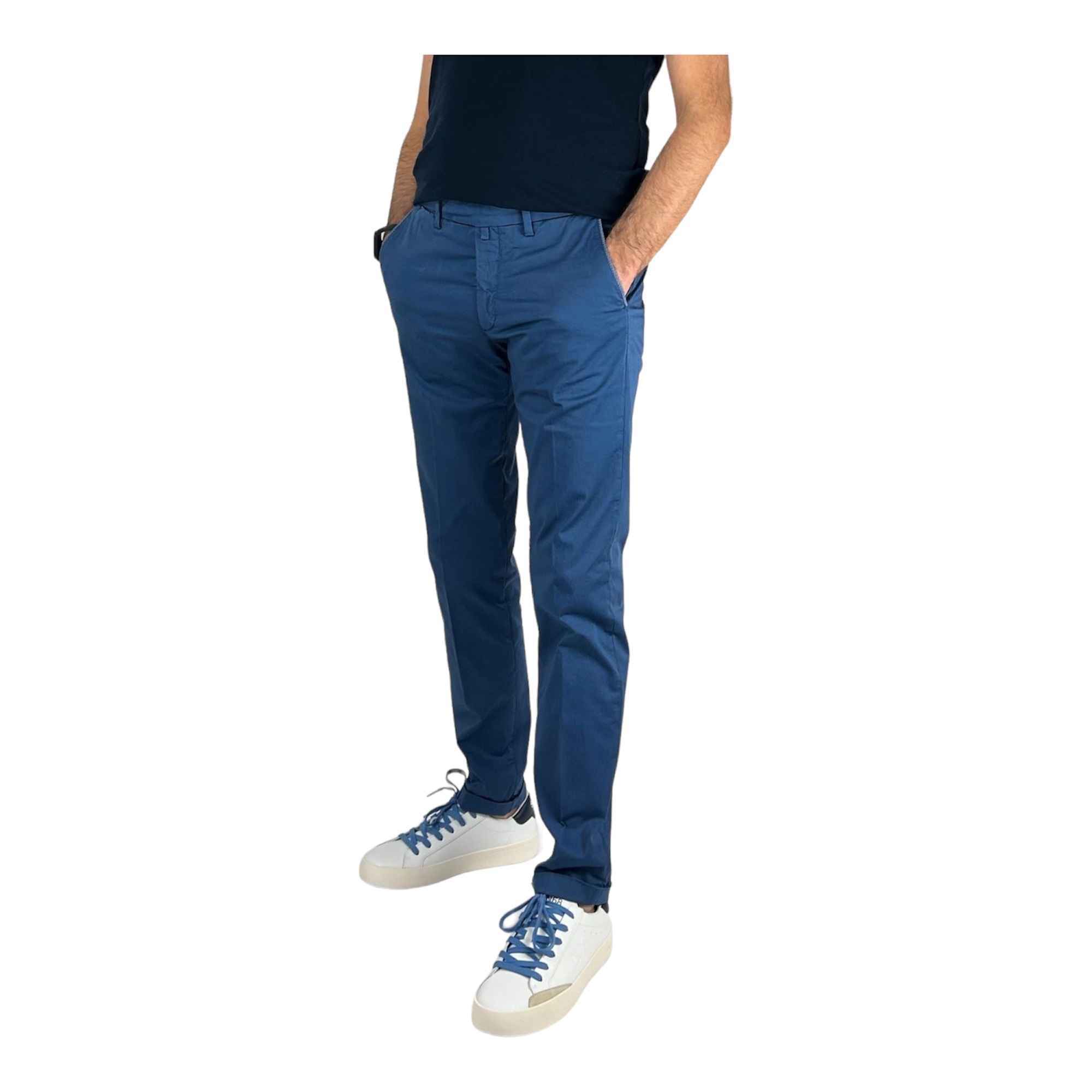 PANTALONE UOMO B700 B SETTECENTO MH712 5022 COTONE 51 BLU ORIGINALE PE 2024
