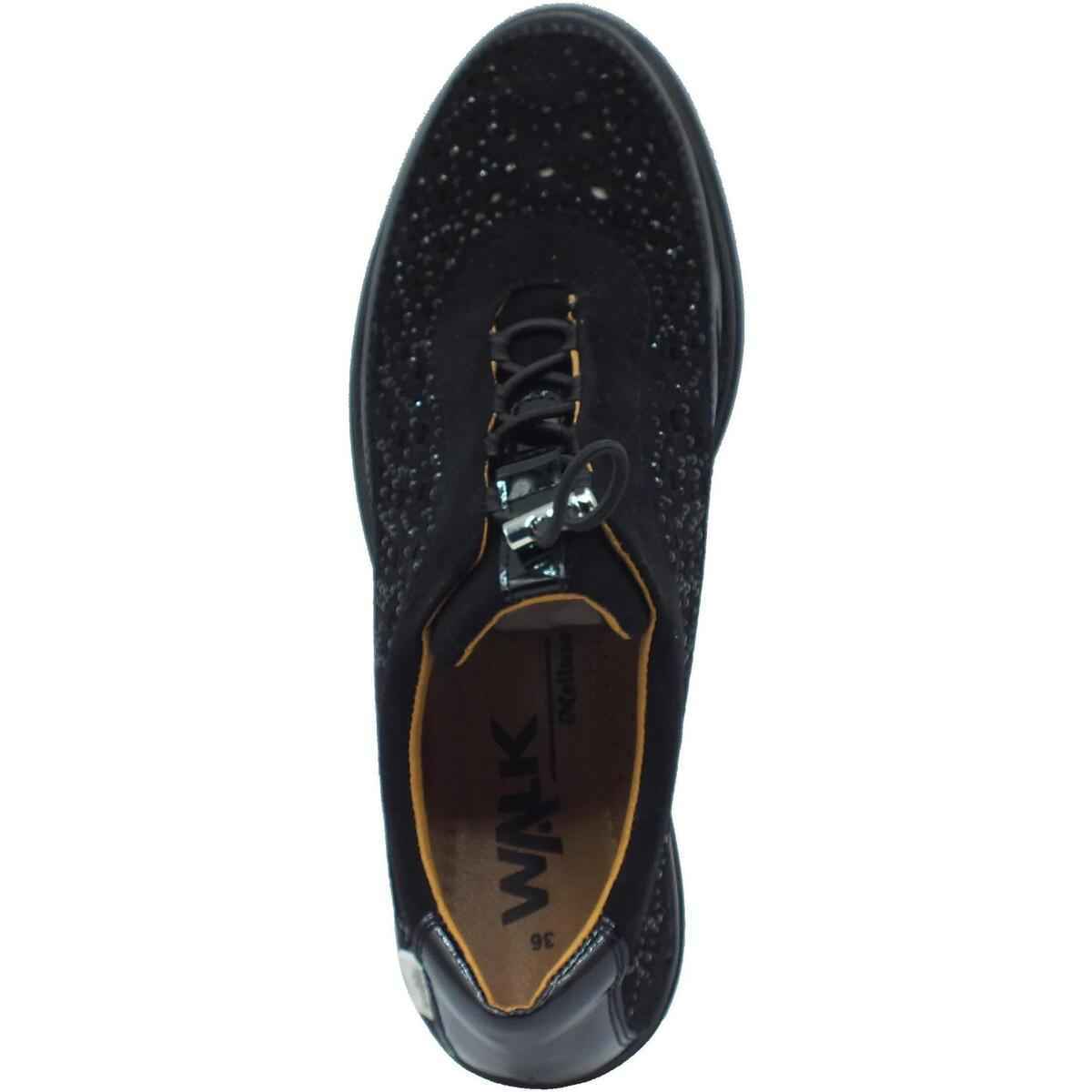 SCARPE SLIP ON SNEAKERS DONNA WALK MELLUSO K55370W PELLE NERO ORIGINALE PE 2024