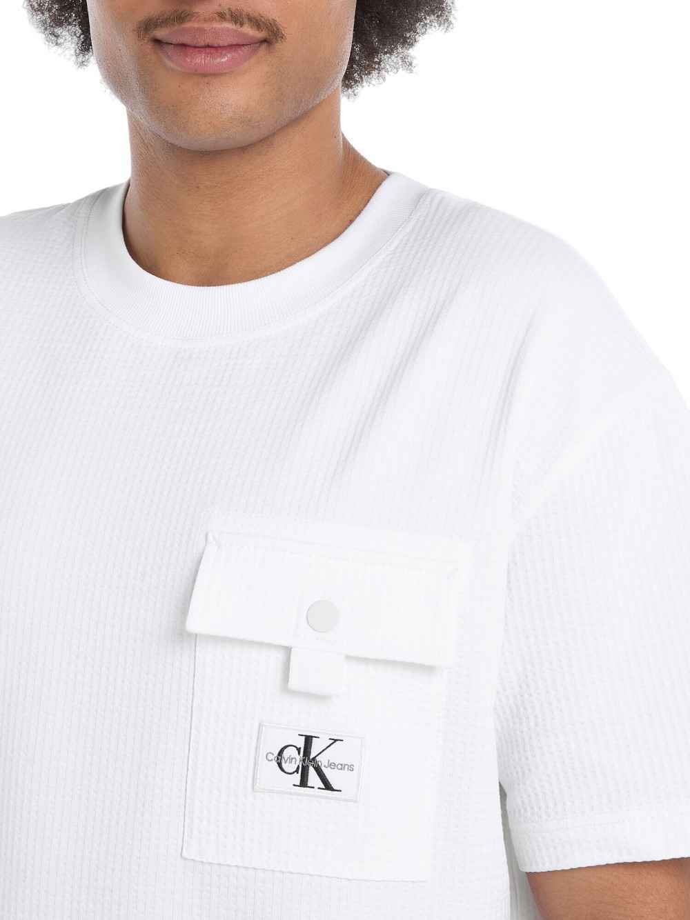 MAGLIA T SHIRT UOMO CALVIN KLEIN JEANS J30J325214 COTONE YAF ORIGINALE PE 2024